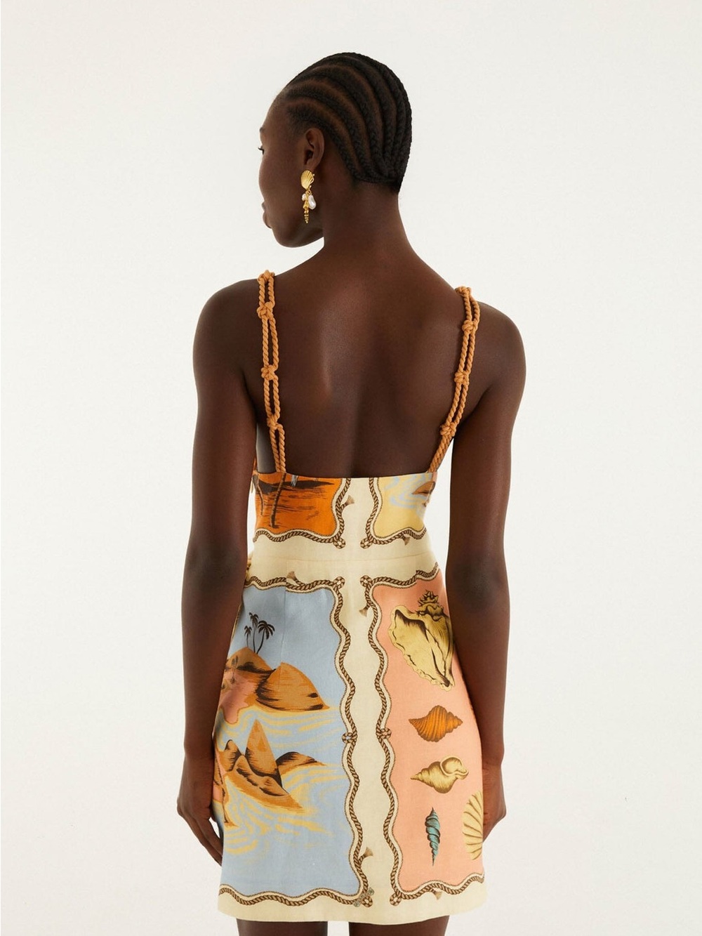 Farm Rio Multicolor Rio Souvenir Scarves Rope Straps Mini Dress - Picture 4 of 8